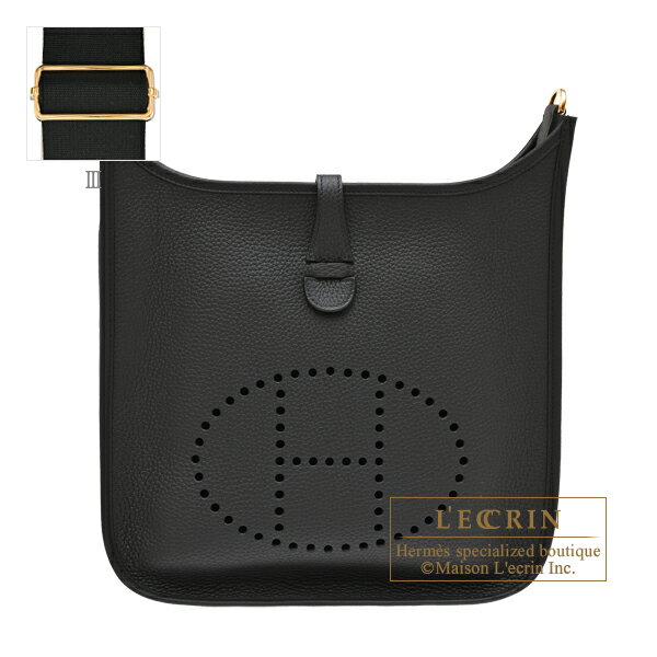 Rakuten - エルメス　エヴリントロワPM　ブラック　トリヨンクレマンス　ゴールド金具　HERMES　Evelyne 3 bag PM　Black　Clemence leather　Gold hardware