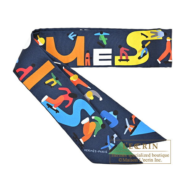 乐天商城 - エルメス　ツイリー　フィギュア・リーブル　マリン/ヴェール/マルチカラー　シルク　HERMES　Twilly　Figures Libres　Marine/Vert/Multicolor　Silk