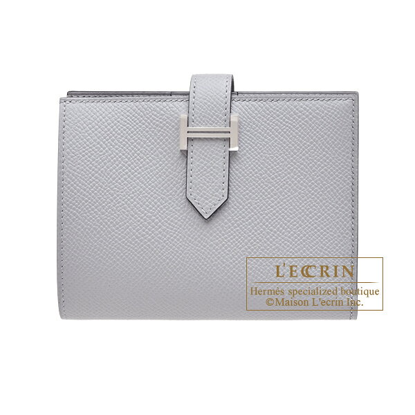 エルメス　ベアンコンパクト　ブルーグラシエ　ヴォーエプソン　シルバー金具　HERMES　Bearn compact wallet　Blue glacier　Epsom leather　Silver hardware