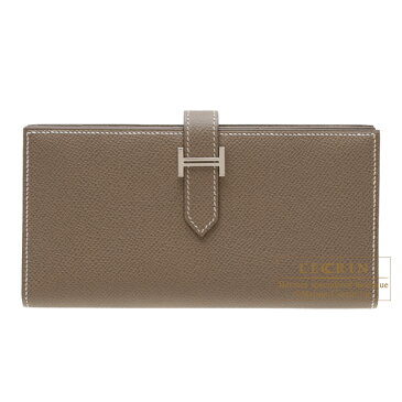 エルメス　ベアンスフレ　エトゥープ　ヴォーエプソン　シルバー金具　HERMES　Bearn Soufflet　Etoupe grey　Epsom leather　Silver hardware