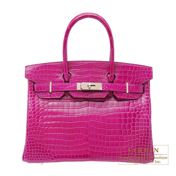 エルメス　バーキン30　ローズシェヘラザード　クロコダイル　ポロサス　シルバー金具　HERMES　Birkin bag 30　Rose scheherazade　Porosus crocodile skin　Silver hardware