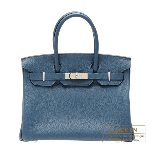 エルメス　バーキン30　ブルートンペット　フィヨルド　シルバー金具　HERMES　Birkin bag 30　Blue tempete　Fjord leather　Silver hardware