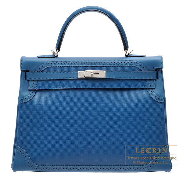 エルメス　ケリーギリーズ35/内縫い　ブルードガリス　グランアッシュ/スイフト　シルバー金具　HERMES　Kelly Ghillies bag 35　Retourne　Blue de galice　Grain d'H calfskin/Swift leather　Silver hardware
