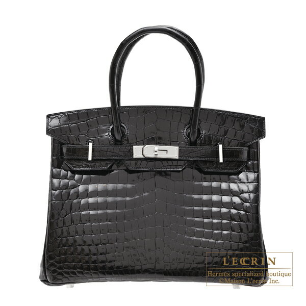 エルメス　バーキン30　ブラック　クロコダイル　ニロティカス　シルバー金具　HERMES　Birkin bag 30　Black　Niloticus crocodile skin　Silver hardware