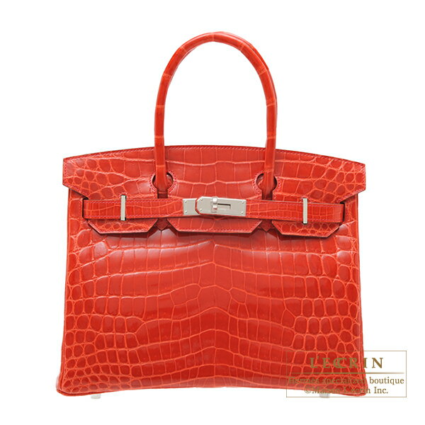 エルメス　バーキン30　ゼラニウム　クロコダイル　ニロティカス　シルバー金具　HERMES　Birkin bag 30　Geranium　Niloticus crocodile skin　Silver hardware