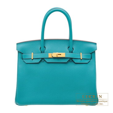 エルメス　バーキン30　ブルーパオン　トリヨンクレマンス　ゴールド金具　HERMES　Birkin bag 30　Blue paon　Clemence leather　Gold hardware