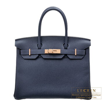 エルメス　バーキン30　ブルーニュイ　トゴ　ローズゴールド金具　HERMES　Birkin bag 30　Blue nuit　Togo leather　Rose gold hardware