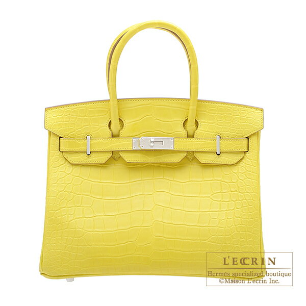 エルメス　バーキン30　ライム　クロコダイル　アリゲーターマット　シルバー金具　HERMES　Birkin bag 30　Lime　Matt alligator　crocodile skin　Silver hardware