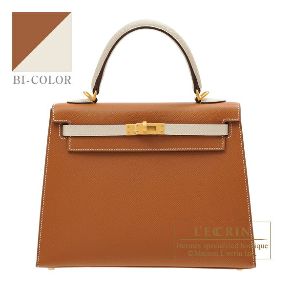 エルメス　パーソナルケリー25/外縫い　ゴールド/クレ　ヴォーエプソン　マットゴールド金具　HERMES　Personal Kelly bag 25　Sellier　Gold/Craie　Epsom leather　Matt gold hardwareのサムネイル
