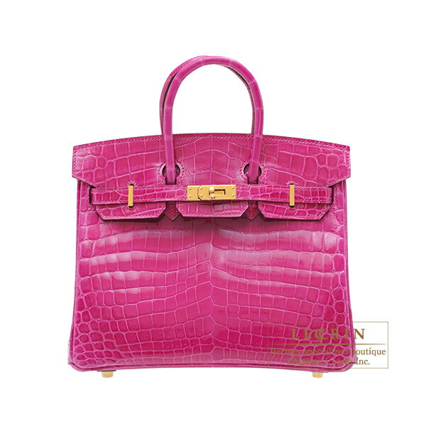 エルメス　バーキン25　ローズシェヘラザード　クロコダイル　ニロティカス　ゴールド金具　HERMES　Birkin bag 25　Rose scheherazade　Niloticus crocodile skin　Gold hardware