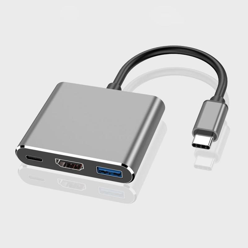 USB Type C HDMIアダプター Type-cマルチポートアダプター USB3.0ポート Type Cハブ 4K 解像度 hdmi出力ポート 3-in-1 変換アダプタ USBタイプC 100W急速PD充電ポート UHDコンバータ MacBook Pro/Air/iPad Pro/Surface Go
