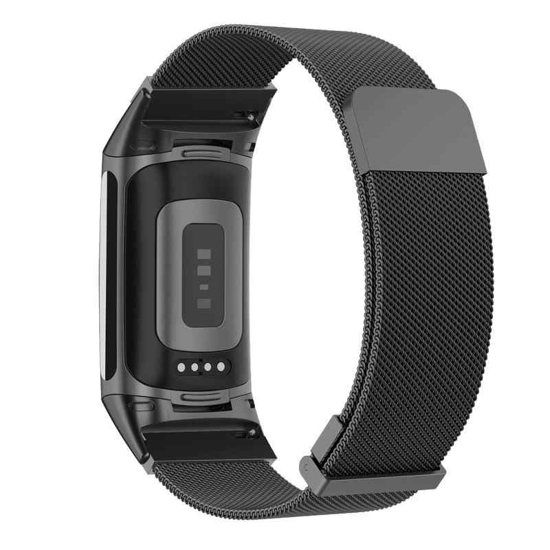 RanBluu バンド Fitbit Charge 6/ 5 交換バンド マグネット 20ミリ スマートウォッチ 交換ベルト 替えベルト ステンレスバンド ストラップ 調節可能 通気性 普通時計 fitbit charge 6/5 用