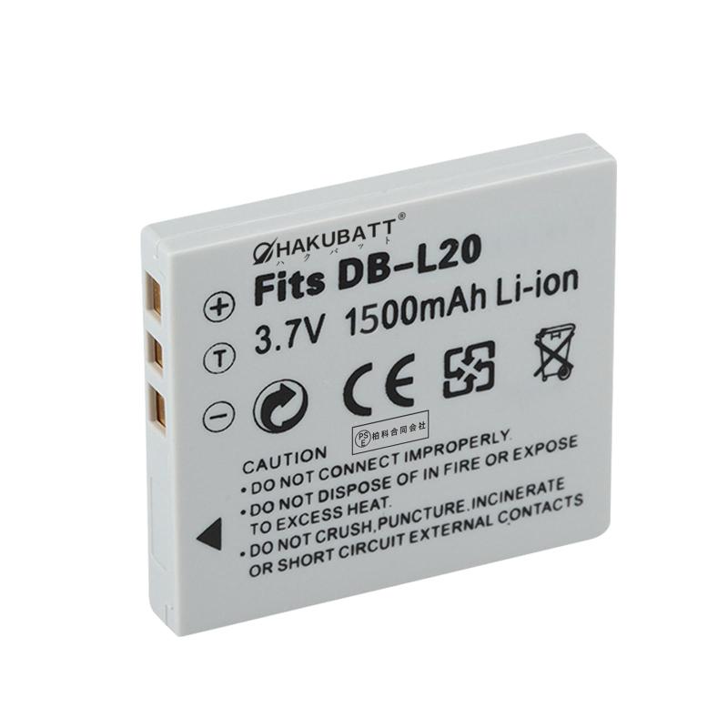 sanyo対応 DB-L20 DMC-C1,C4,C5,CA65,E60,CG6,CA6,DMX-CA8,CG9 適用 交換バッテリー 3.7V/1500mAh カメラ 互換 バッテリー2025IM