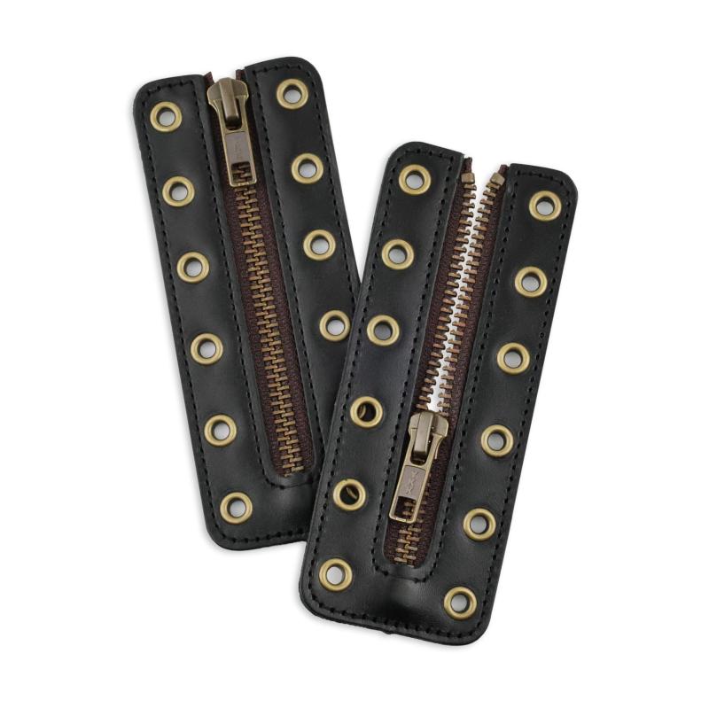 [Soletec] ソレテック 本革製 手作り 6穴付きジッパープレート すべてのブランド用 安全靴 作業靴 革靴 ZIP-6