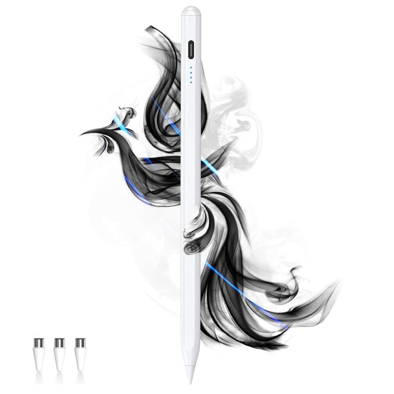 【2023新升级 Type-C急速充電 全機種対応】タッチペン 超高精度 極細 電量表示/誤ON/OFF防止 スタイラスペン
