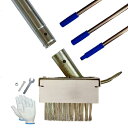 TXCAOT雑草ブラシ 草取り道具 雑草取り器具 隙間除草ブラシ ステンレスワイヤーブラシ+120cmハンドル 隙間に生える頑固な雑草も取り除くモス
