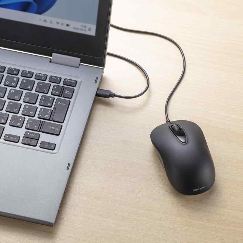 サンワサプライ 有線Type-Cレーザーマウス MA-LSC176BK