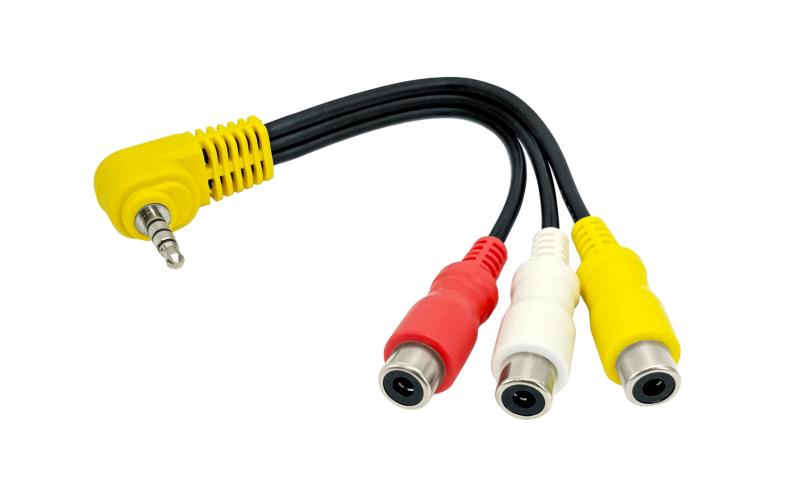 F-Factory 4極 3.5mm ミニプラグ L型 (オス) - RCAジャック×3(メス) (赤・白・黄)ケーブル 4極ミニプラグ - RCA変換ケーブル