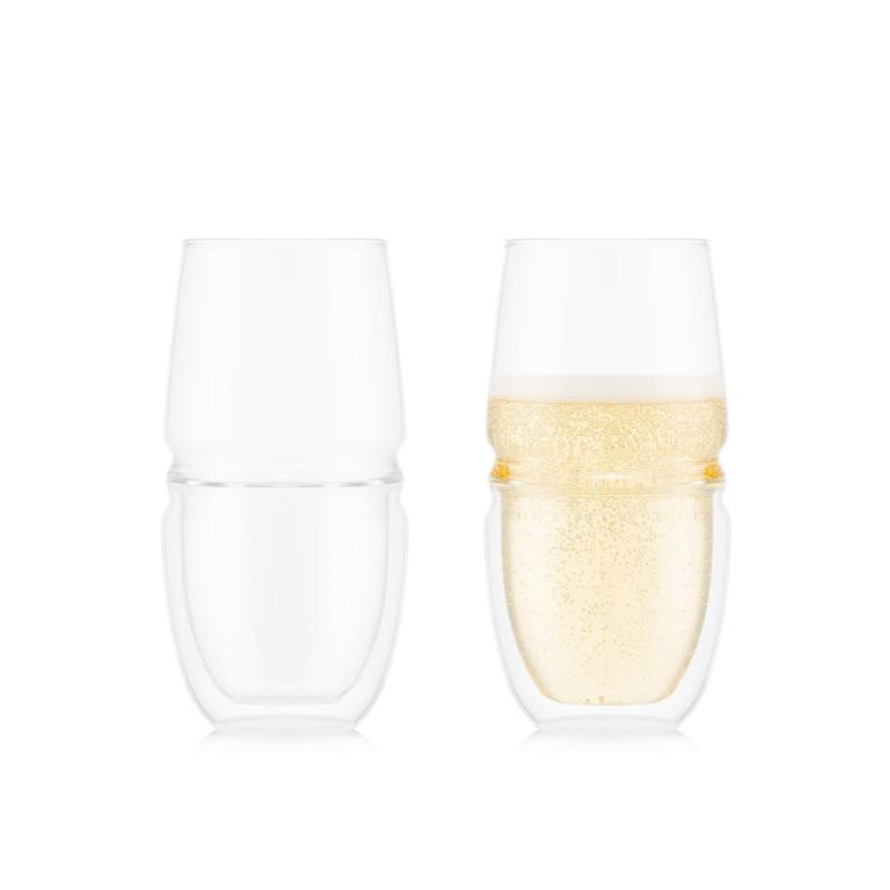 BODUM ボダム グラス コップ タンブラー ワイングラス FYN フィン ダブルウォールアロマグラス 200ml 2個セット 保温保冷性 二重構造 耐熱ガラス 電子レンジ可 オーブン可 食洗器可 冷凍庫可【 maisonclover-10350005 メゾンクローバー パッケージ画像