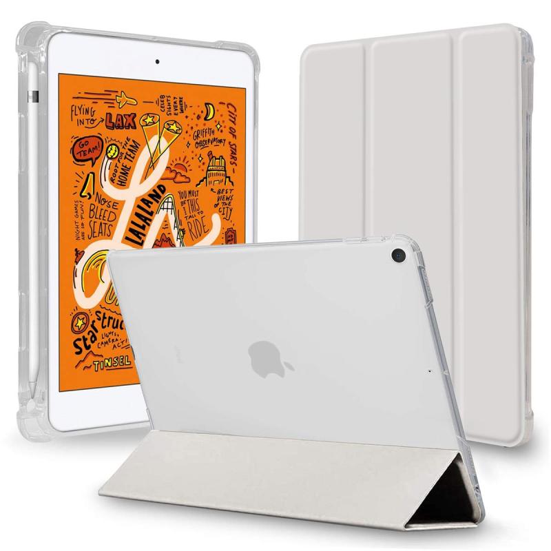 MS factory iPad mini ケース Apple Pencil ペンシル 収納 衝撃吸収 軽量 薄型 半透明 ソフトTPU スマートカバーオートスリープ iPad mini5