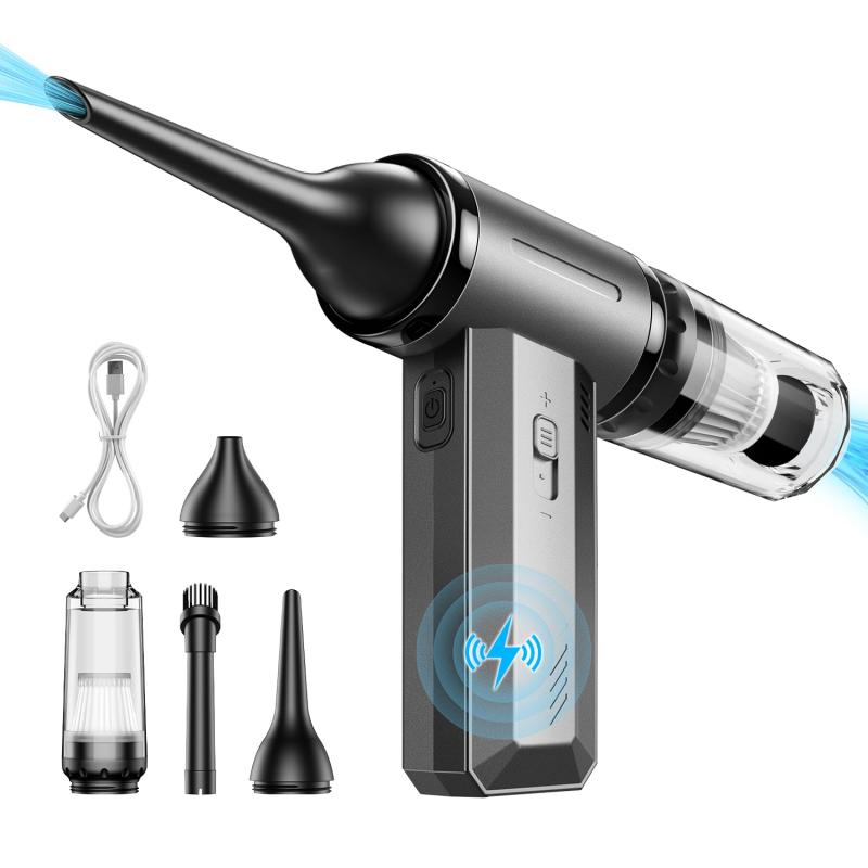 エアダスター 電動エアダスター 2025夏新開発 【2in1 エアダスター＆ハンディクリーナー】 吹き飛ばし&吸い込む 車載掃除機 ブロワー 超強力 180000RMP高速回転 75m/s圧倒的な風速 Type-C充電式