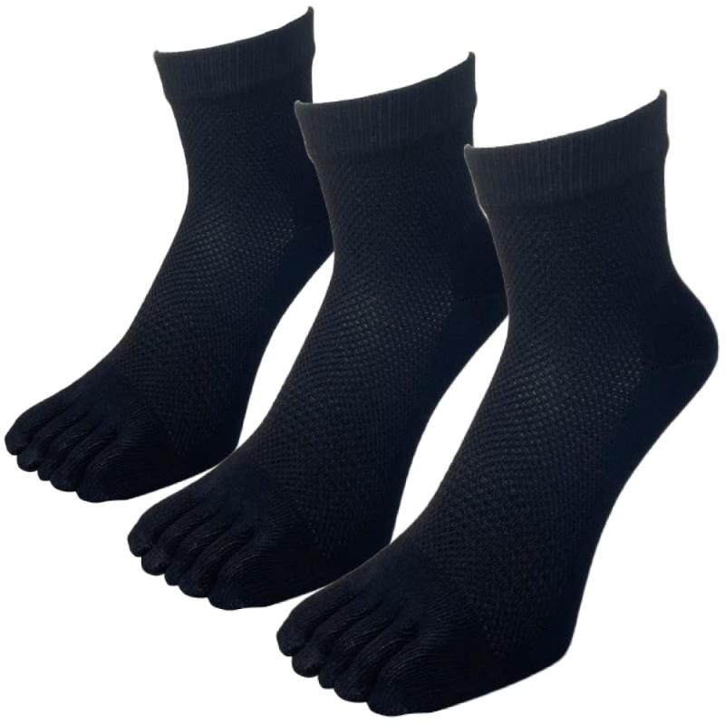 [PAX ASIAN] 靴下 メンズ くるぶし 銀イオン 5本指 メッシュスニーカー 3足組