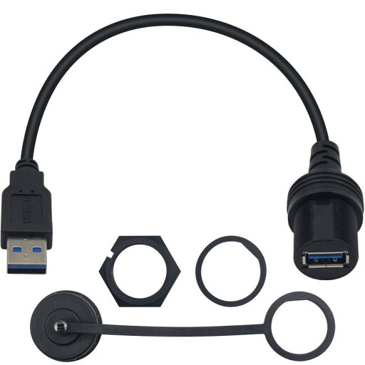 Duttek USBフラッシュマウントケーブル、ラウンドシングルポートUSB 2.0パネルフラッシュマウント延長ケーブル、バックル付き、車、トラック、ボート、オートバイダッシュボード用 30cm/12イ Duttek USBフラッシュマウントケーブル、ラウンドシングルポートUSB 2.0パネルフラッシュマウント延長ケーブル、バックル付き、車、トラック、ボート、オートバイダッシュボード用 30cm/12イ