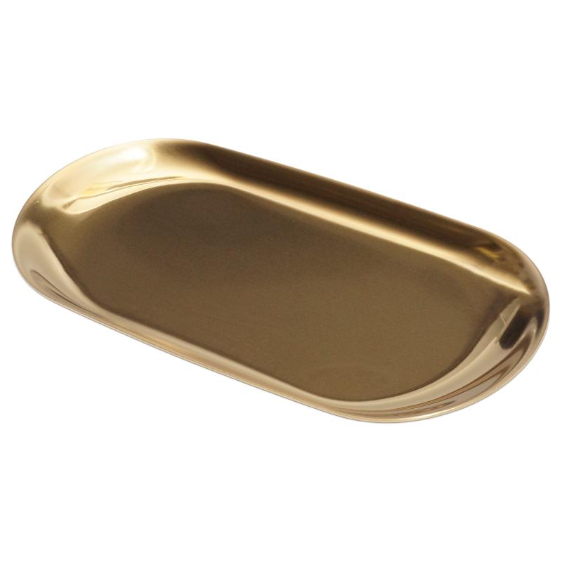 prendre 【映り込みが美しい鏡面加工】 小物 トレー ステンレス 鏡面加工 23cm オーバルトレイ キャッ..