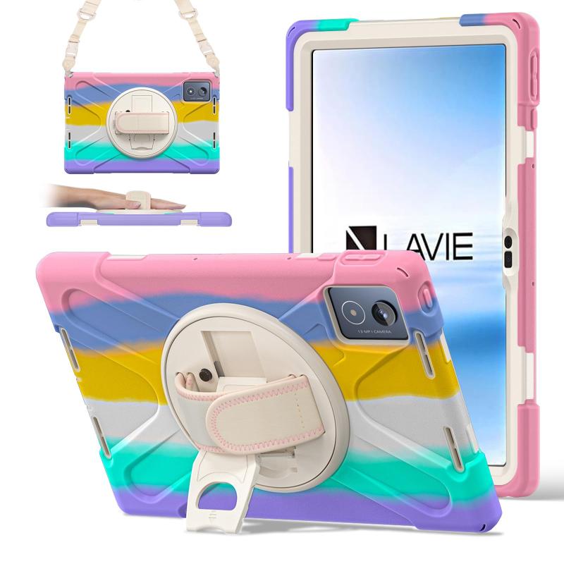 Doo対応 NEC LAVIE Tab T11 11.45インチ (PC-T1175JAS/PC-TAB11203)用 ケース 2024モデル 11.45インチ LAVIE Tab 112K3用 ケース 耐衝撃 米軍MIL資格 縦横スタンド 360度回転