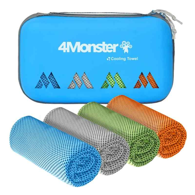 4Monster スポーツタオル 4枚セットバスタオル 速乾タオル 吸水速乾 ジム キャンプ 旅行 コンパクト 収納ボックス付き スイミング タオル 防臭 フィットネス