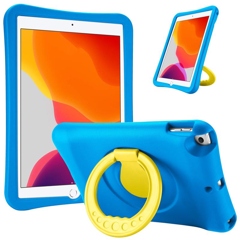 ProCase iPad キッズケース 9/8/7世代 10.2"・ iPad Pro 10.5 ・iPad Air 3 耐衝撃性 ハンドル 360度回転スタンド 子供に適用 軽量バンパーケース