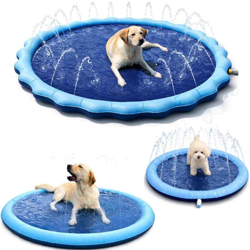 噴水マットプール ペット用 プール キッズ用噴水マット 高耐久 犬 子供用プール 折りたたみ ベビープール 持ち運び 簡易 夏 水遊び 小型犬 中型犬 大型犬