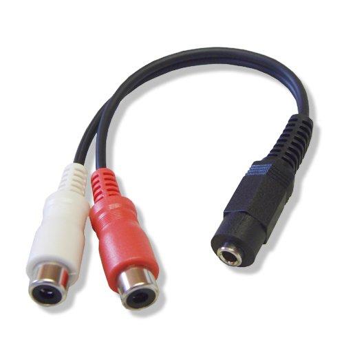 Rakuten - 3.5mm ステレオミニジャック(メス)とRCA/ピンジャック×2(赤・白)(メス)ケーブル 10cm VM-4029