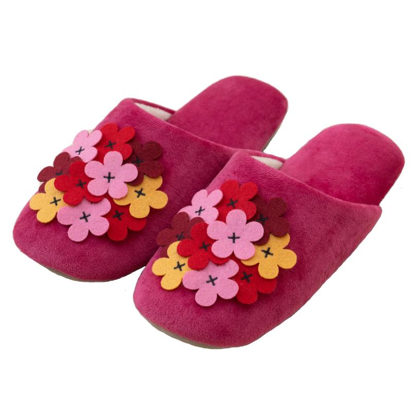 [ホコモモラ] リンド スリッパ 適応サイズ（L）:約24～26cm ピンク 花柄 洗える おしゃれ 可愛い センコー 73845(3.0)