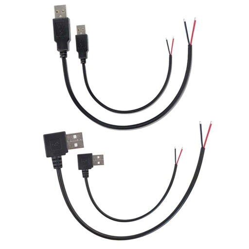 KSOPUERT USB 2.0 裸線オープンエンドケーブル 4本 12インチ 30cm 5V 2.1A 22AWG 2コア 電源ピグテール修理 テールケーブルコード DIY ブラック 1フィート 2パックストレートオスプラグ&2パックL直角 KSOPUERT USB 2.0 裸線オープンエンドケーブル 4本 12インチ 30cm 5V 2.1A 22AWG 2コア 電源ピグテール修理 テールケーブルコード DIY ブラック 1フィート 2パックストレートオスプラグ&2パックL直角