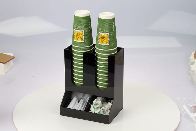 紙コップホルダー カップスタンド コーヒーカップ入れホルダー紙コップホルダー カップスタンド、コーヒーショップなど営業所に使用（2列4セル、アクリル製） maisonclover-10352201 メゾンクローバー サンプル画像2