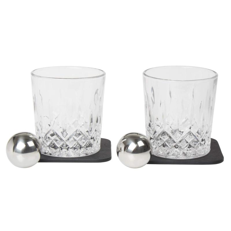 アペックスハート ロックグラス ペア ガラス 320ml 溶けない氷 コースター付き 煌 ギフトセット プレゼ..