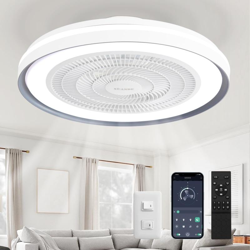 Rakuten - シーリングファンライト DOROU 50cm扇風機 一台二役 サーキュレーター 遠隔操作可 LEDライト 昼光色/昼白色/電球色 無階段調光調色可能 6階段風量調節 シーリングファン タイマー機能付き PSE認