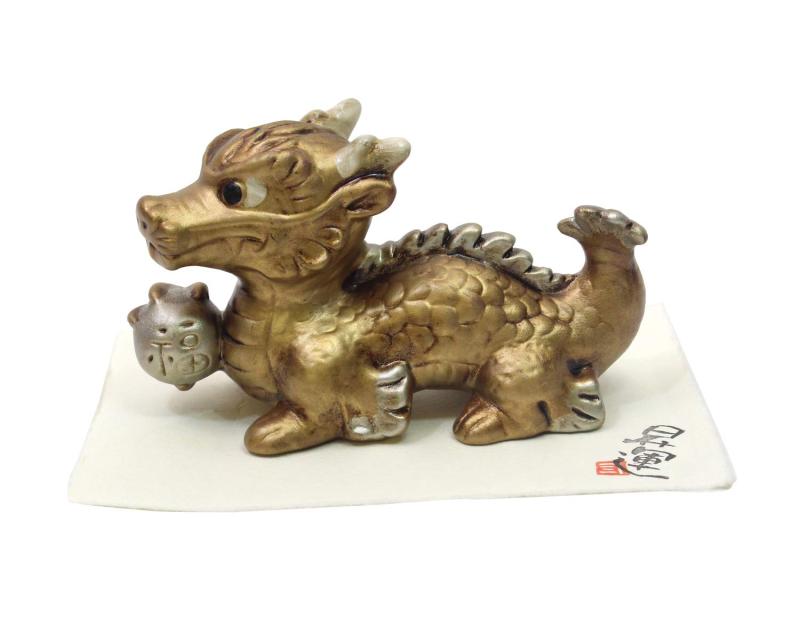 乐天商城 - クラフトマンハウス(Craftmanhouse) 置物 金 全長：17cm 昇運 金龍 K3122