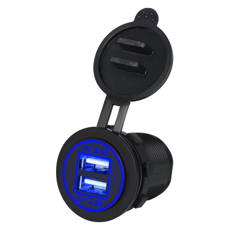 BlueFire USBカーチャージャー 急速充電 2.1A電源ライン 配線取り付ける物 2USBポート