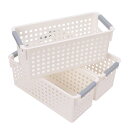 JAKAGO 3個セット 収納バスケット 収納ボックス プラスチック ( 収納ケース 小物収納 化粧品 キッチン 調味料 )ホワイト(3)