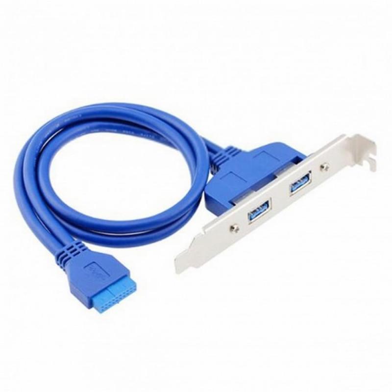 CY ケーブル 内部 4 ポート USB 3.0 メス マウント パネル - マザーボード 20 ピン バッフル ケーブル PCI ブラケット付き 50cm