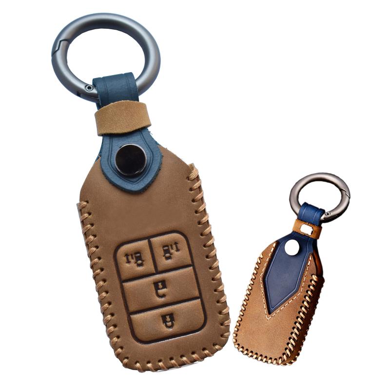ontto ホンダ用 スマート キーケース キーカバー 手触りいい 高級 本革 キーホルダー ヴェゼル ステップワゴン スパーダ スマピタ ハード 新型フィット ハイブリッド フリード シャトル ジェ