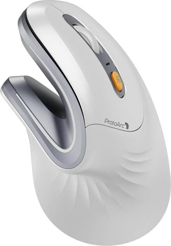 ProtoArc エルゴノミクスマウス 縦型58° 静音 2.4G＆Bluetooth切替対応 3台デバイス接続 ワイヤレス マウス 1000/1600/2400DPI Type-C充電 Windows/MaciOS/Android対応 進む/戻るボタン