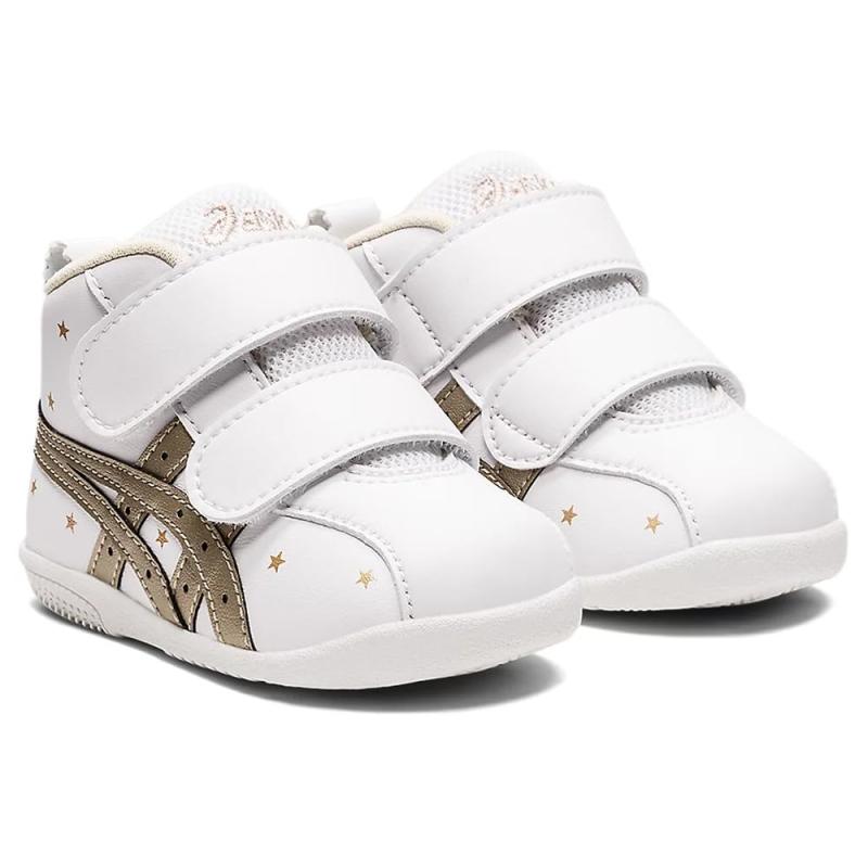 [スクスク] ファーストシューズ ファースト~セカンド ベビー ミッドカット ホワイト/シャンパンゴールド223 13.0 cm