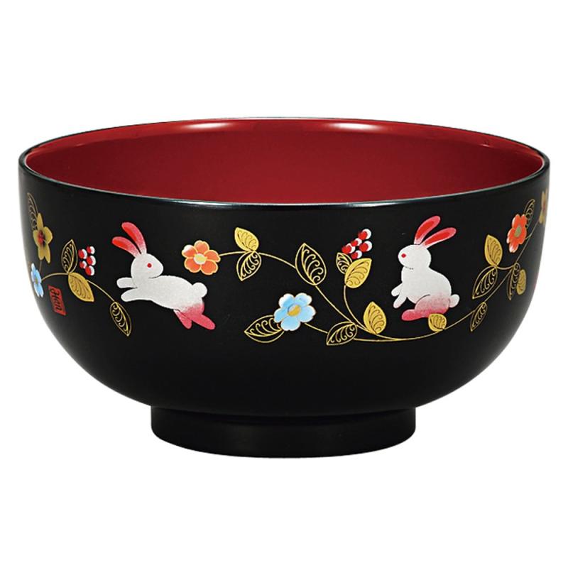 乐天商城 - ミタニ 山中漆器(Mitani) レンジ 丼 花の小路 (黒) M16228