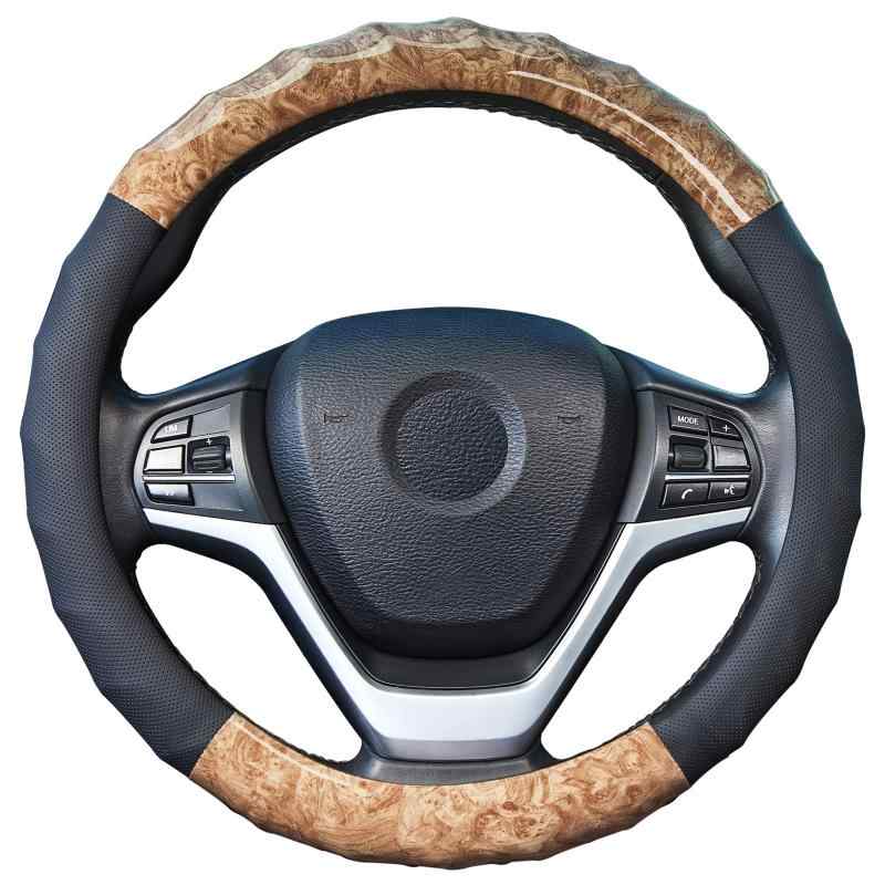 ZATOOTO 木目調 ハンドルカバー 軽自動車 おしゃれ 通気性がよい 滑らない 手触りよし グリップ感よしSサイズ YWLY126