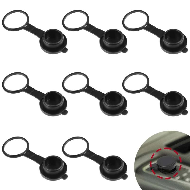 シガーレットライターカバー 【8個入り】 汎用 シガーレットライターキップ ふた付き 防水 防塵 耐熱性 ゴム製 ブラック