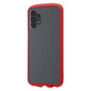 レイ・アウト Galaxy A32 耐衝撃ハイブリッドケース Puffull/クリア/レッド