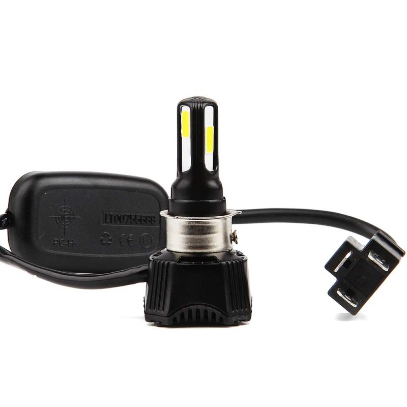 バイクLEDヘッドライト H4 H6 PH7 PH8対応 直流交流兼用 Hi/Lo切替-POOPEE DC/AC 42W 9-24V COB 4面発光 4600lm 6500K 冷却ファン内臓 防水 オートバイ 取付簡単